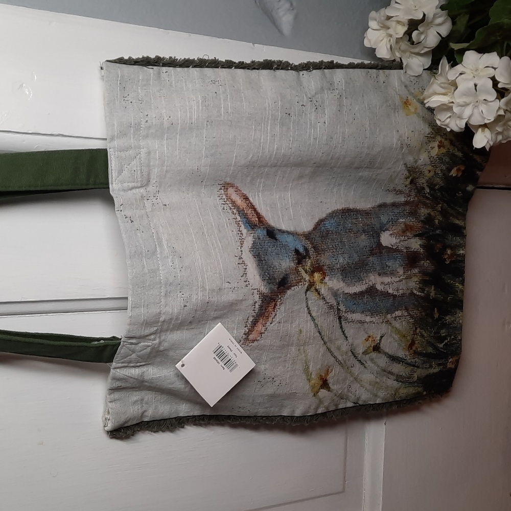 Primitives by Kathy cloth tote Sheep Lamb Spring Flowers